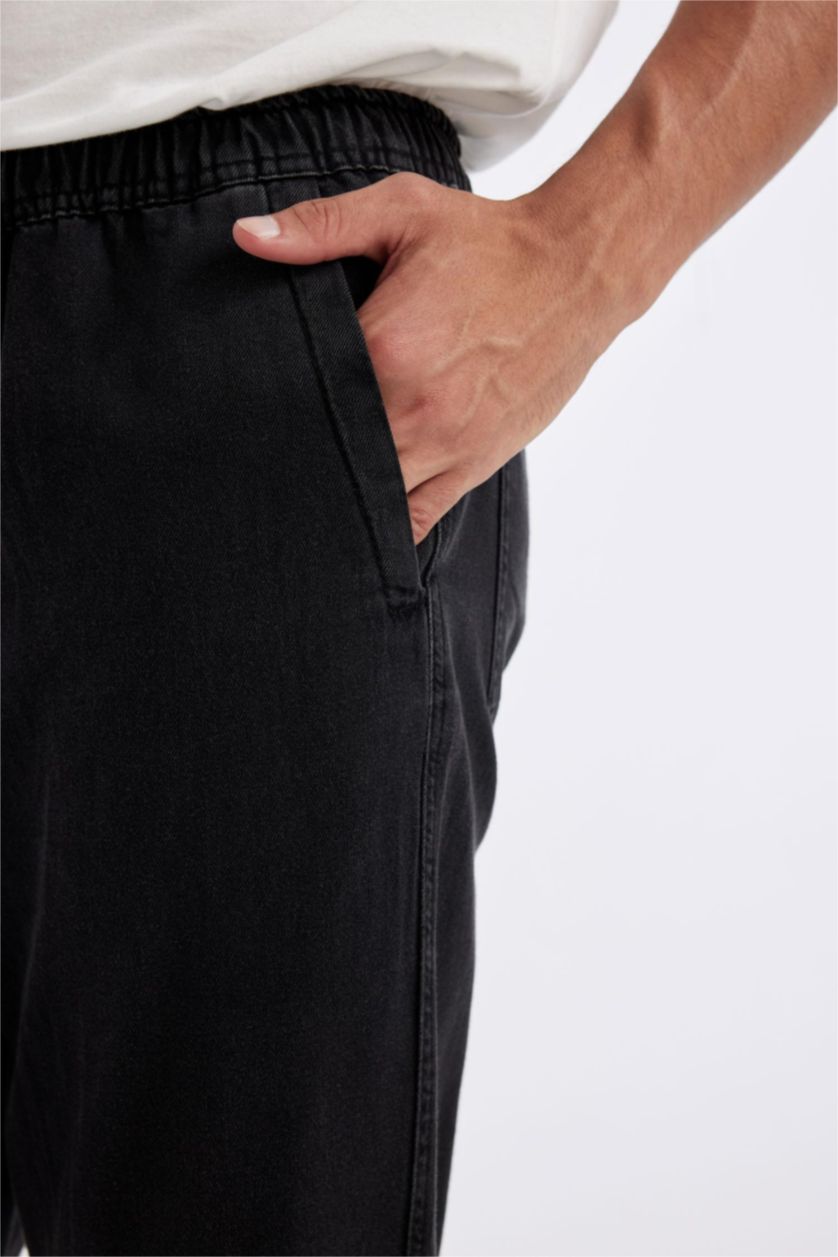 Erkek Siyah Wıde Leg Pantolon
