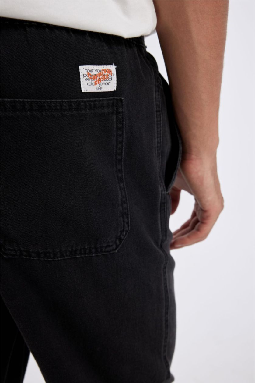 Erkek Siyah Wıde Leg Pantolon