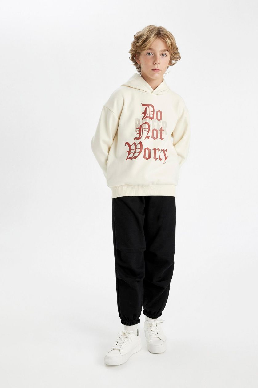 Boys & Teens Black Boy Black Elastic Waist Leg Pocket Basic Jogger Sweatpants