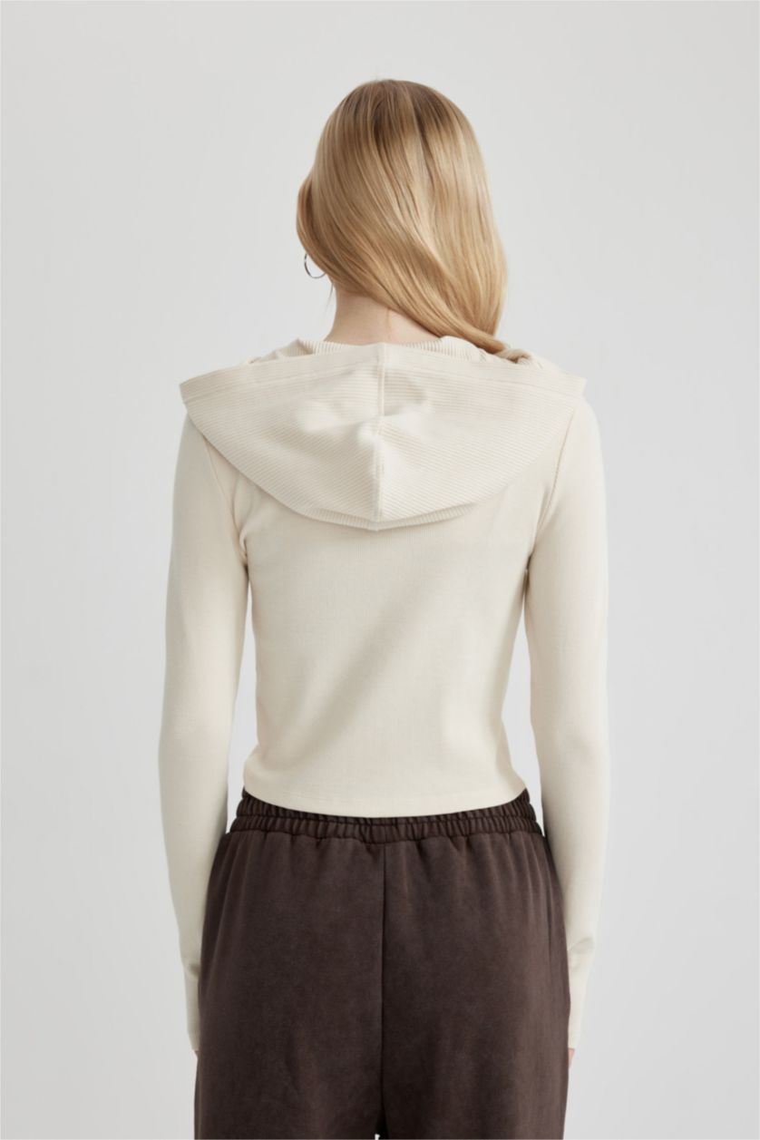 FEMME Écru Pull à capuche Slim