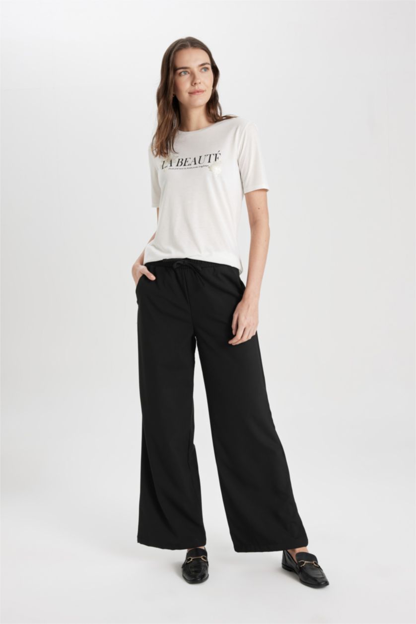 Women Ecru Regular Fit Short Sleeve T-Shirt