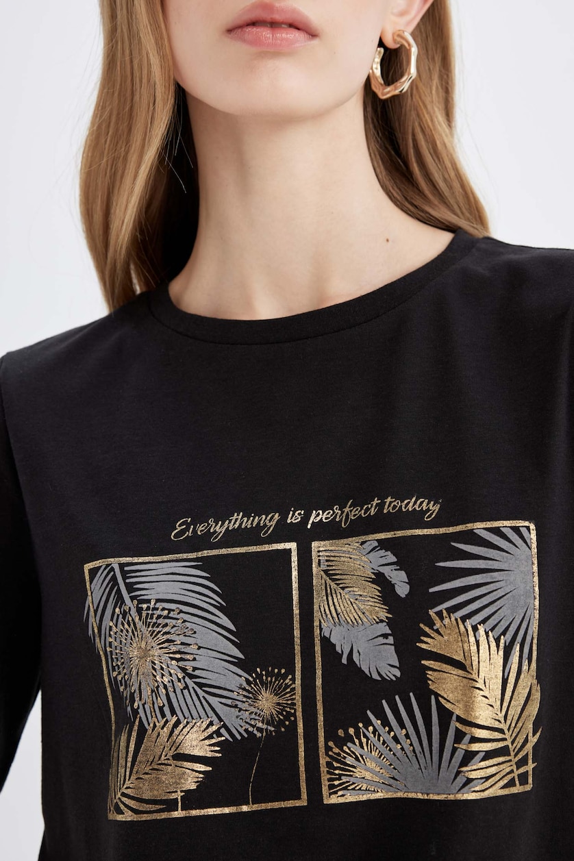 نساء أسود Regular Fit Short Sleeve T-Shirt