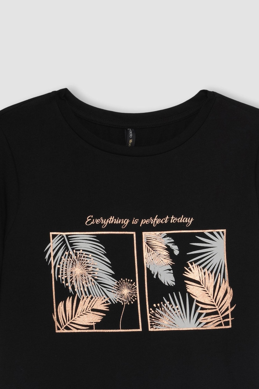 نساء أسود Regular Fit Short Sleeve T-Shirt