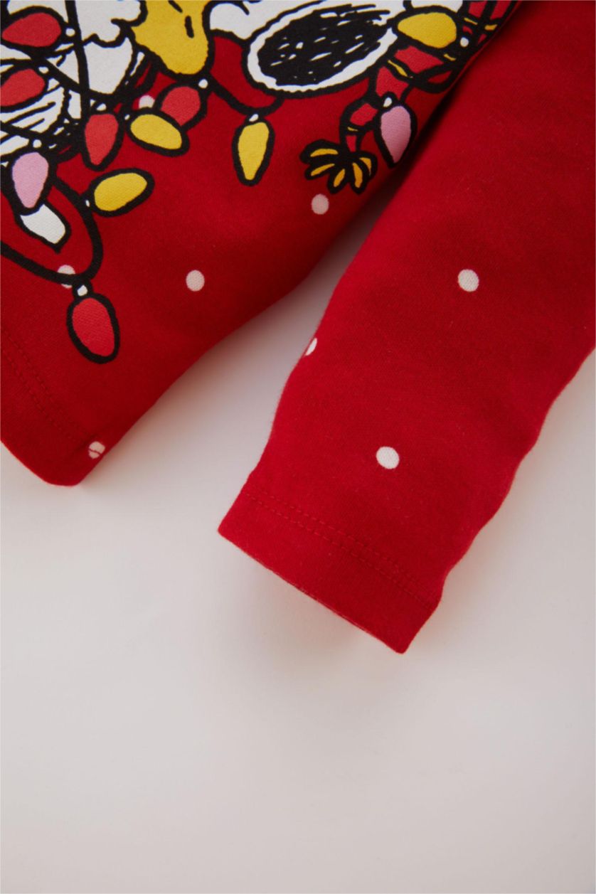 BABY GIRL Red Baby Girl Snoopy Christmas Themed 2 Piece Pajama Set