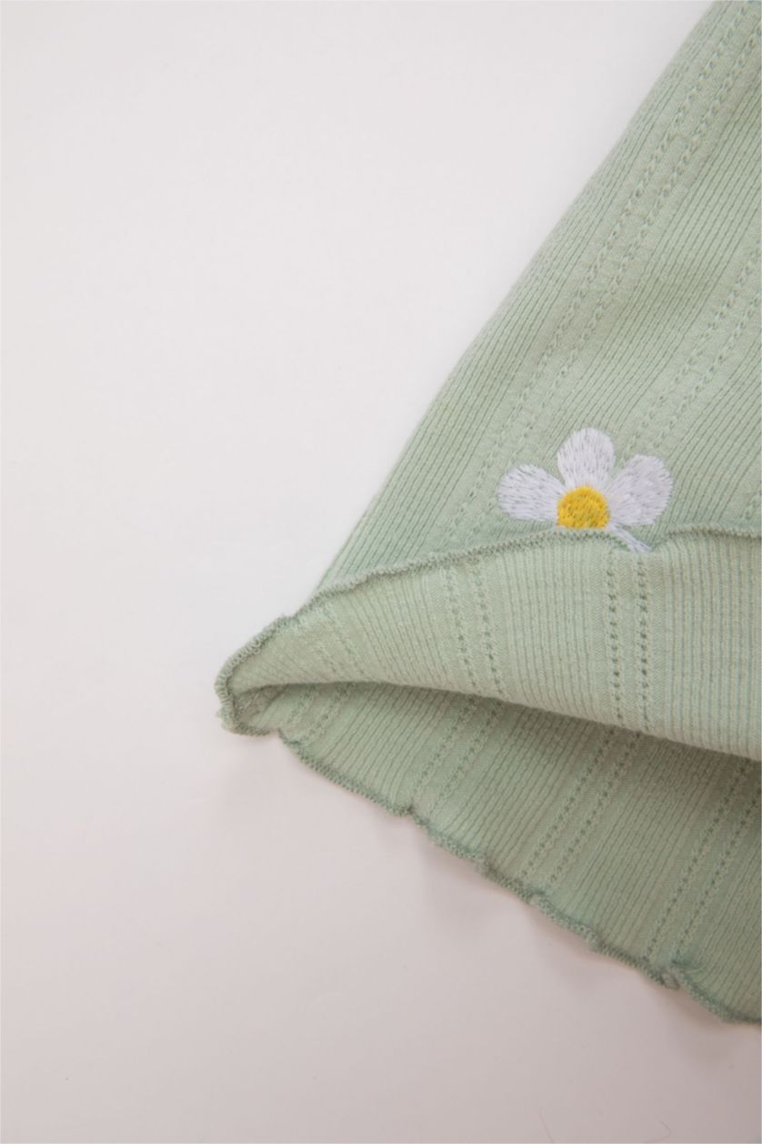 BÉBÉ FILLE Bleu T-Shirt à Manches Courtes Fleuri à Col rond pour Bébé Fille