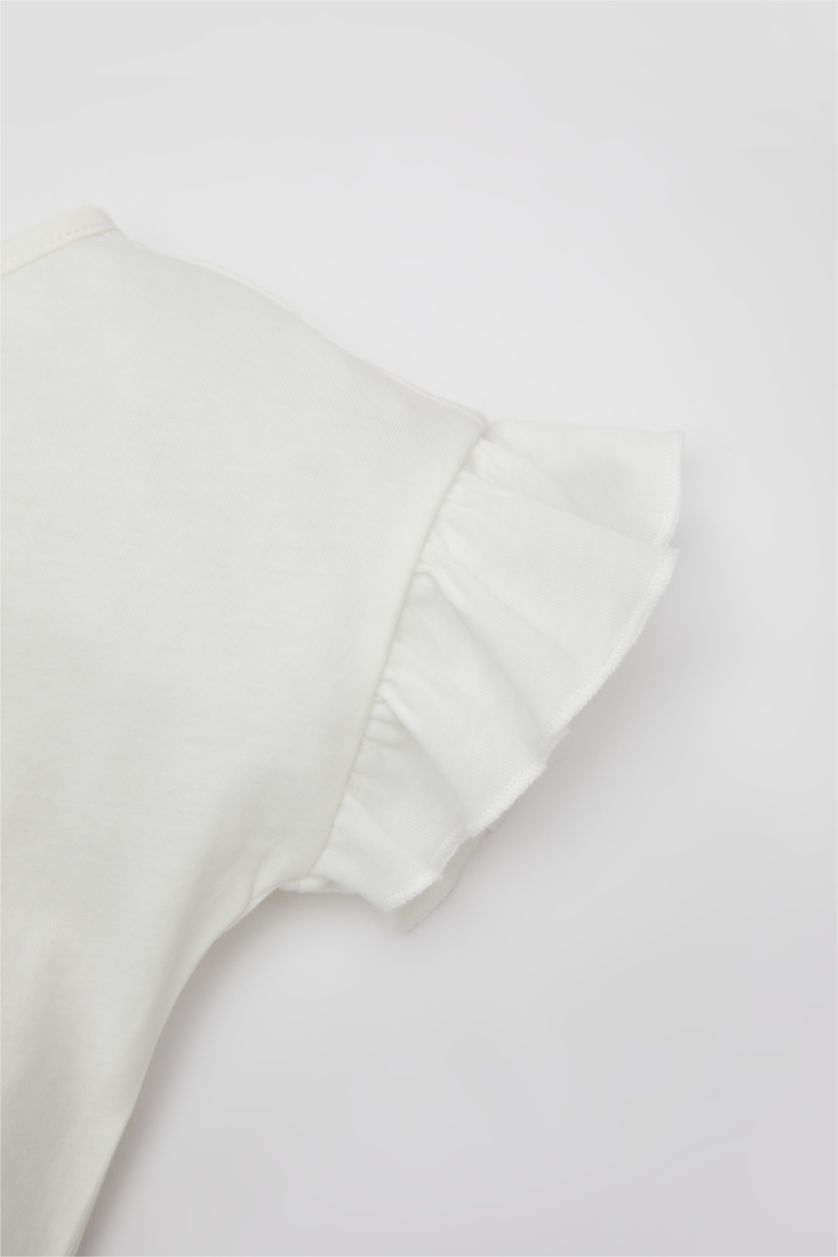 BABY GIRL Ecru Baby Girl Slogan Printed Short Sleeve T-Shirt