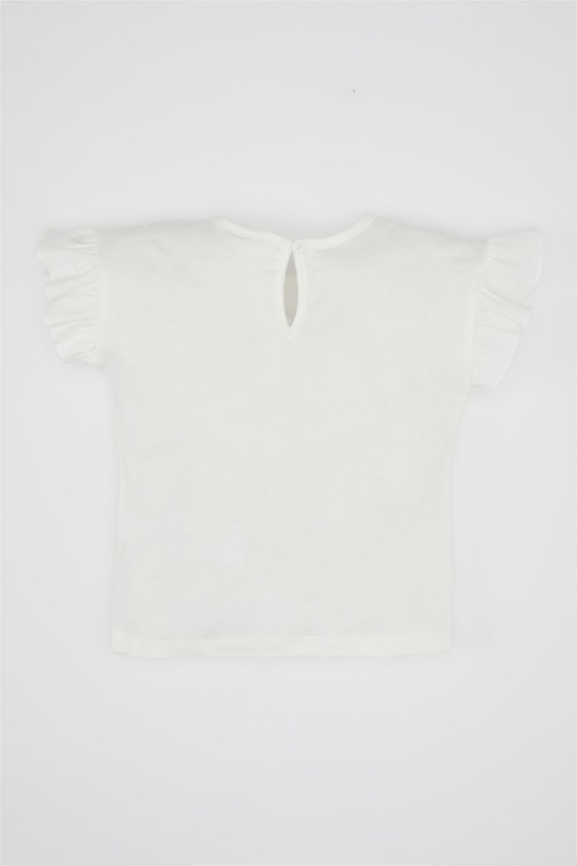 BABY GIRL Ecru Baby Girl Slogan Printed Short Sleeve T-Shirt