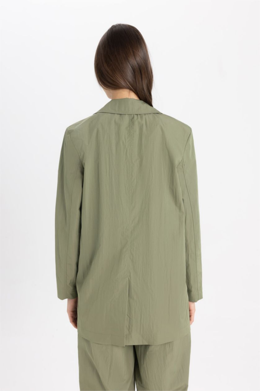 نساء كاكي فاتح جاكيت بليزر باراشوت