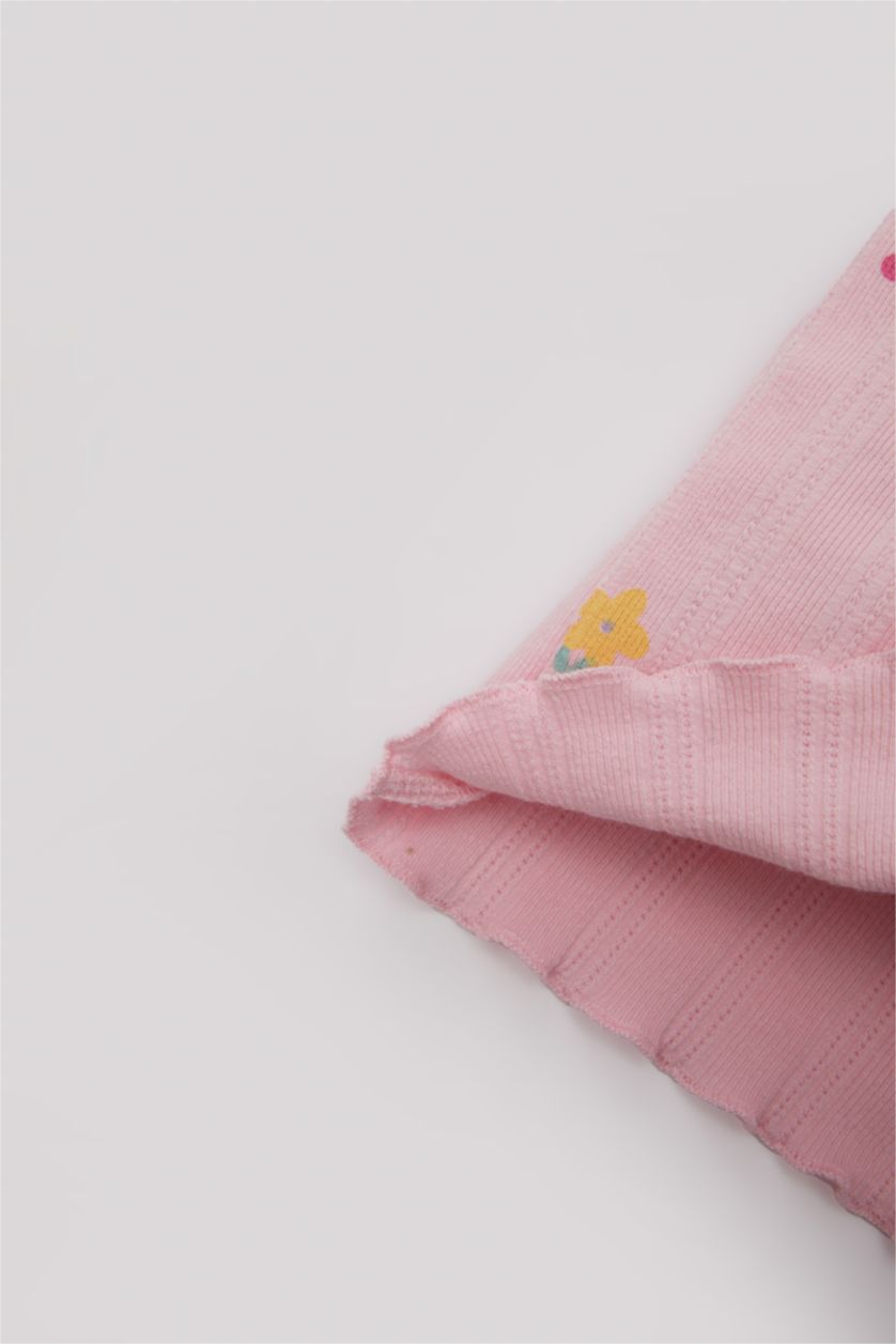 BABY GIRL Pink Baby Girl Floral Ribbed Camisole T-Shirt