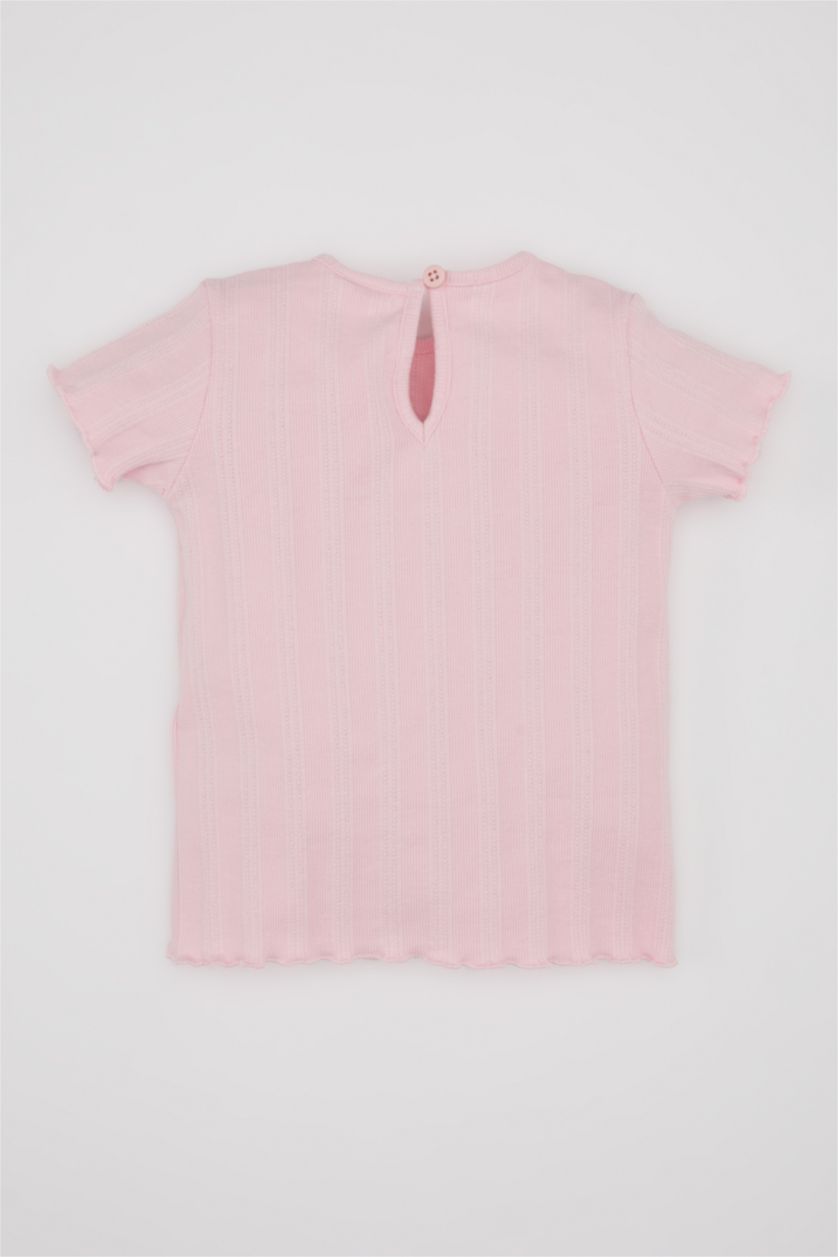 BABY GIRL Pink Baby Girl Floral Ribbed Camisole T-Shirt