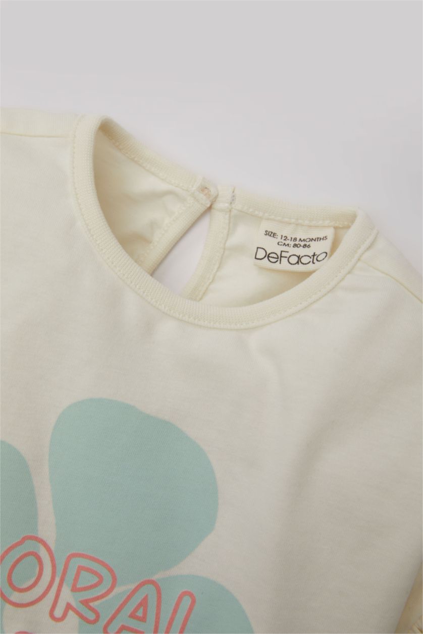 BABY GIRL Mint Baby Girl Floral T-Shirt Trousers Headband 3 Piece Set