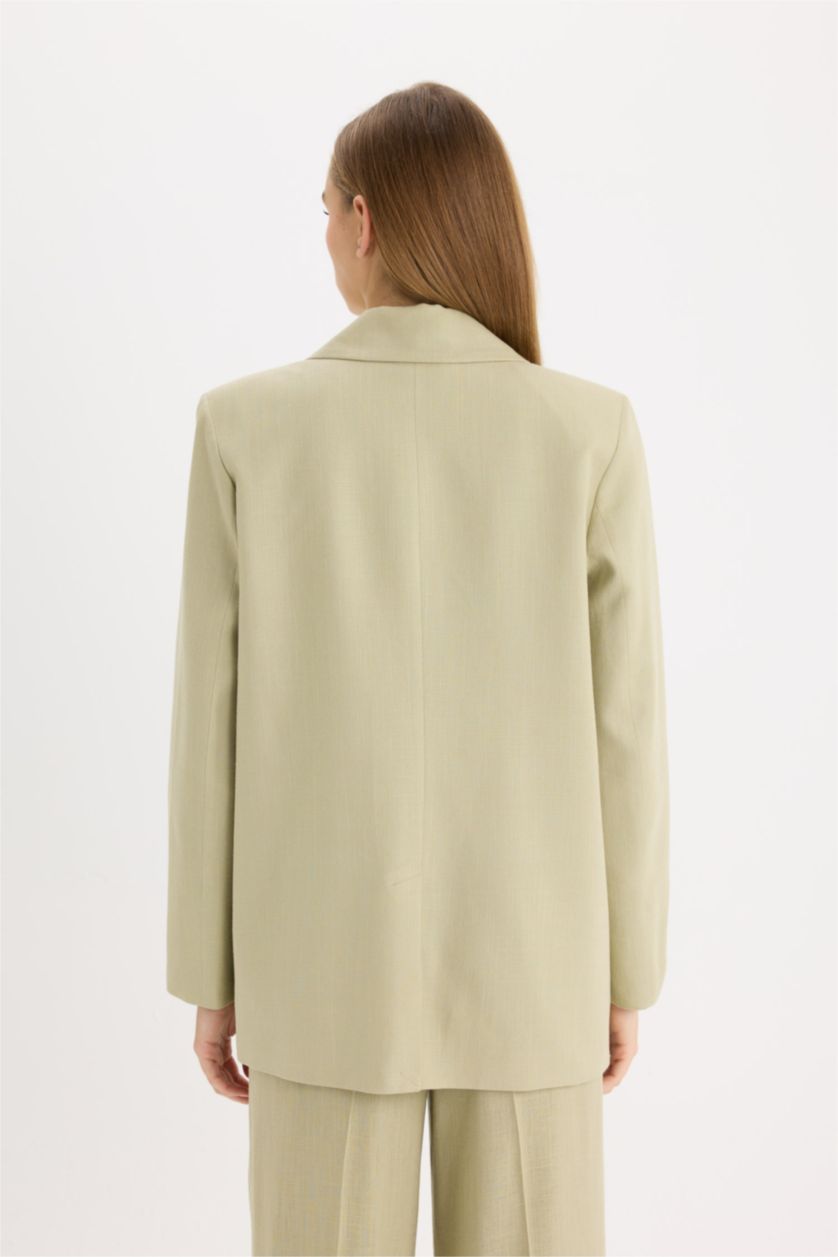 Әйелдерге Жеңіл хаки Әйелдерге үлкен пішім Блэйзер