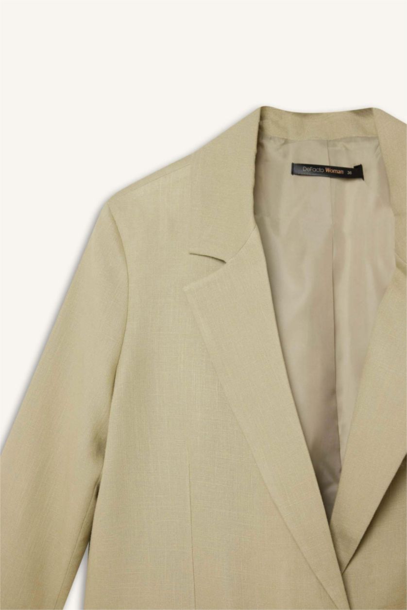 Әйелдерге Жеңіл хаки Әйелдерге үлкен пішім Блэйзер