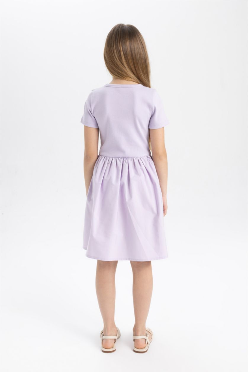 GIRLS & TEENS Light Lilac Girl Cotton Short Sleeve Dress