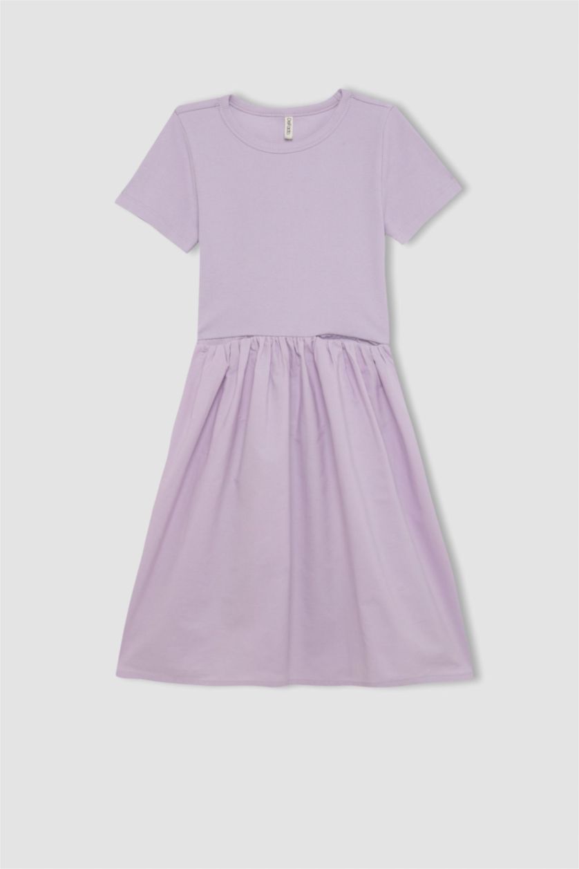 GIRLS & TEENS Light Lilac Girl Cotton Short Sleeve Dress