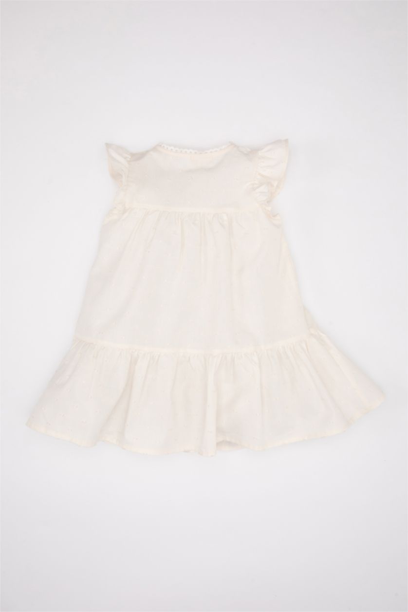 BÉBÉ FILLE Écru Robe à Manches Courtes pour Bébé Fille