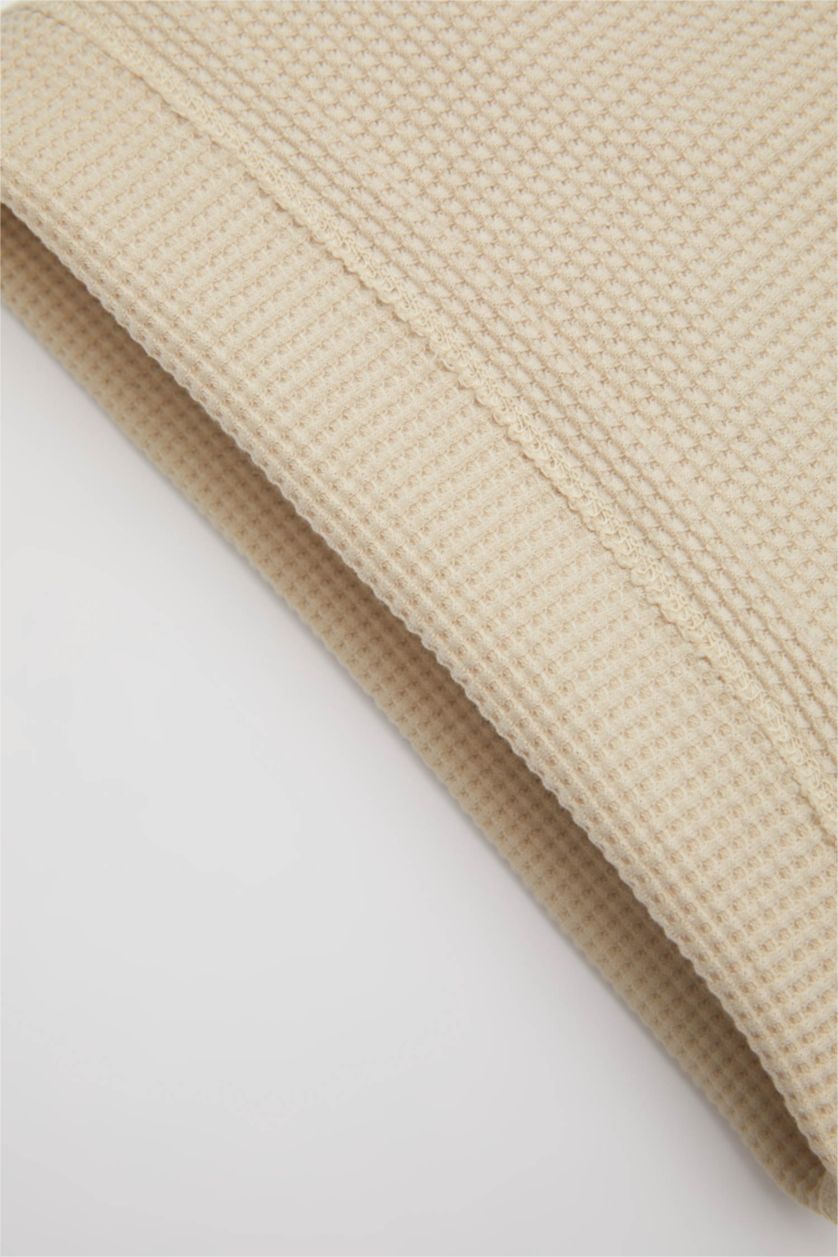 BÉBÉ GARÇON Beige Baby Boy Regular Fit Crew Neck Waffle T-Shirt