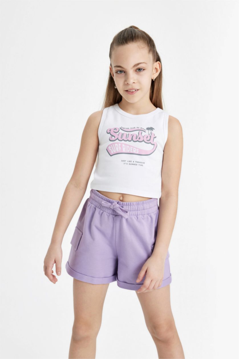 بنات Violet Beyaz كروب توب بناتي نص ردن