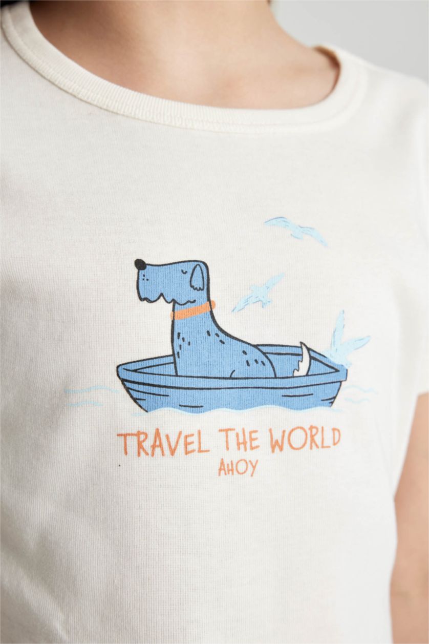 Girls & Teens White Girl Ribbed Short Sleeve T-Shirt