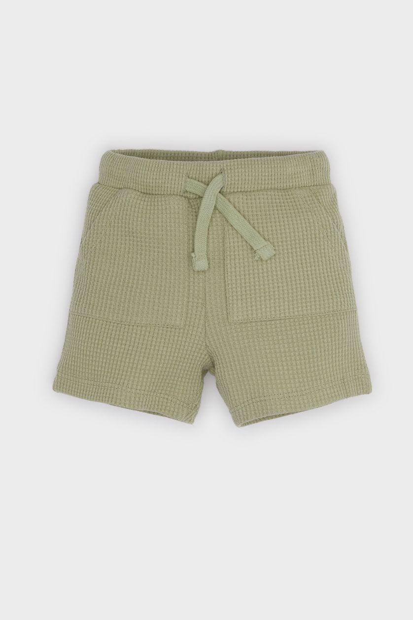 BABY BOY Light Khaki Boy Baby Waist Elastic Waffle Shorts