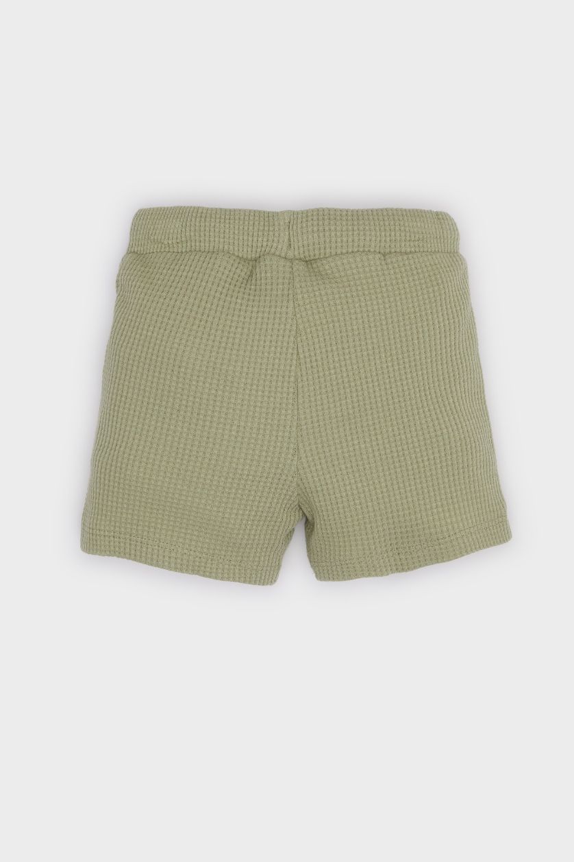 BABY BOY Light Khaki Boy Baby Waist Elastic Waffle Shorts