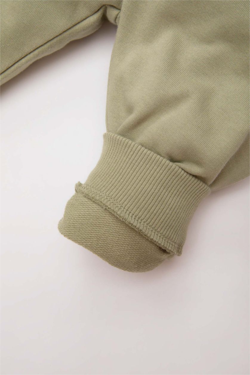 Baby Boy Light Khaki Baby Boy Slogan Printed Sweatpants