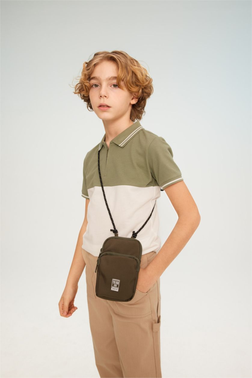 Boys & Teens Khaki Boy Ultra Light Fabric Phone Bag