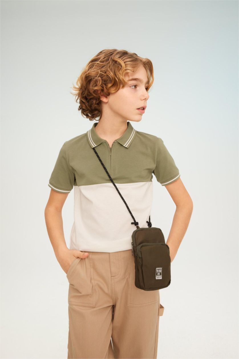 Boys & Teens Khaki Boy Ultra Light Fabric Phone Bag