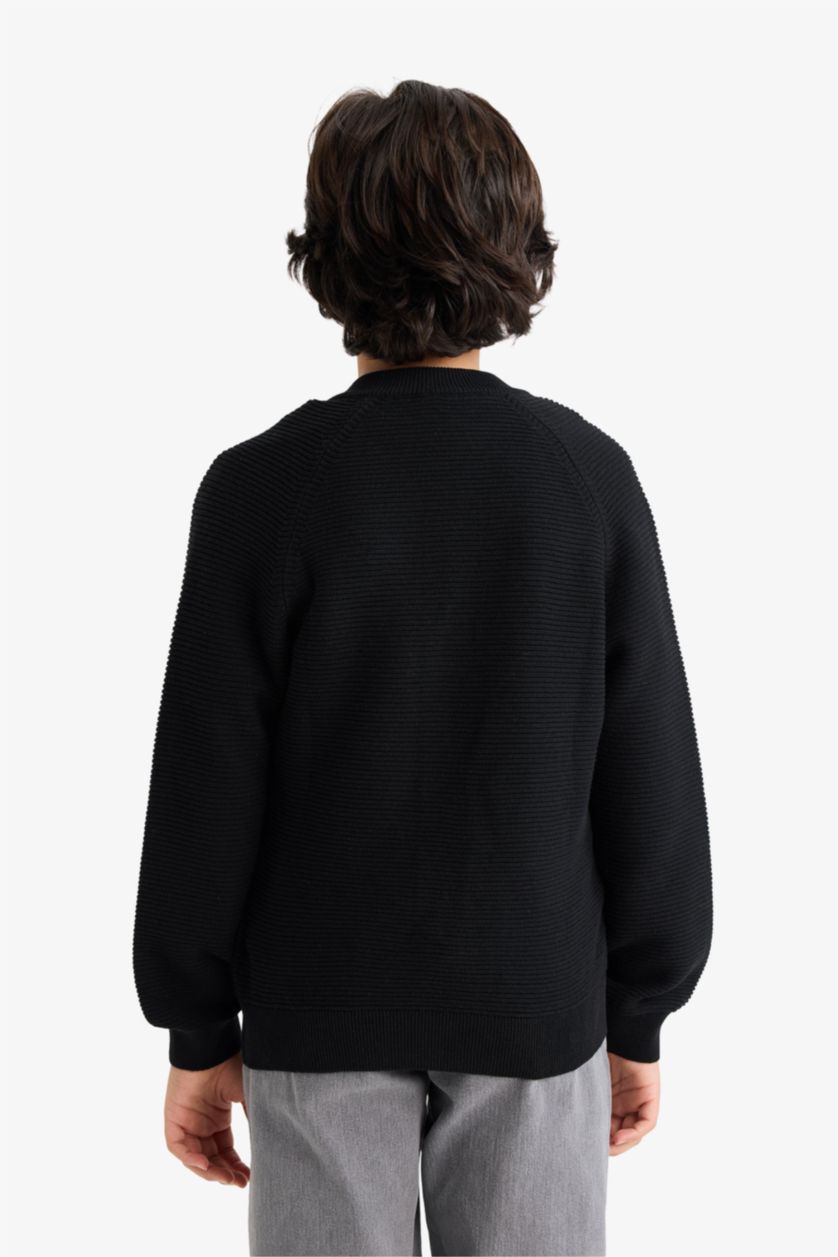 أولادي أسود كارديجان اسود اولادي تريكو قصة عادية بياقة عالية