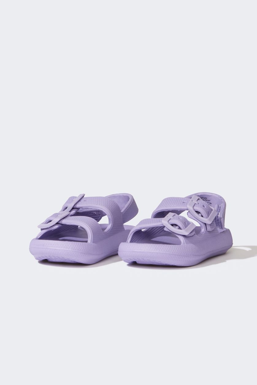 Girls & Teens Lilac Girl Velcro Flat Sole Eva Sandals