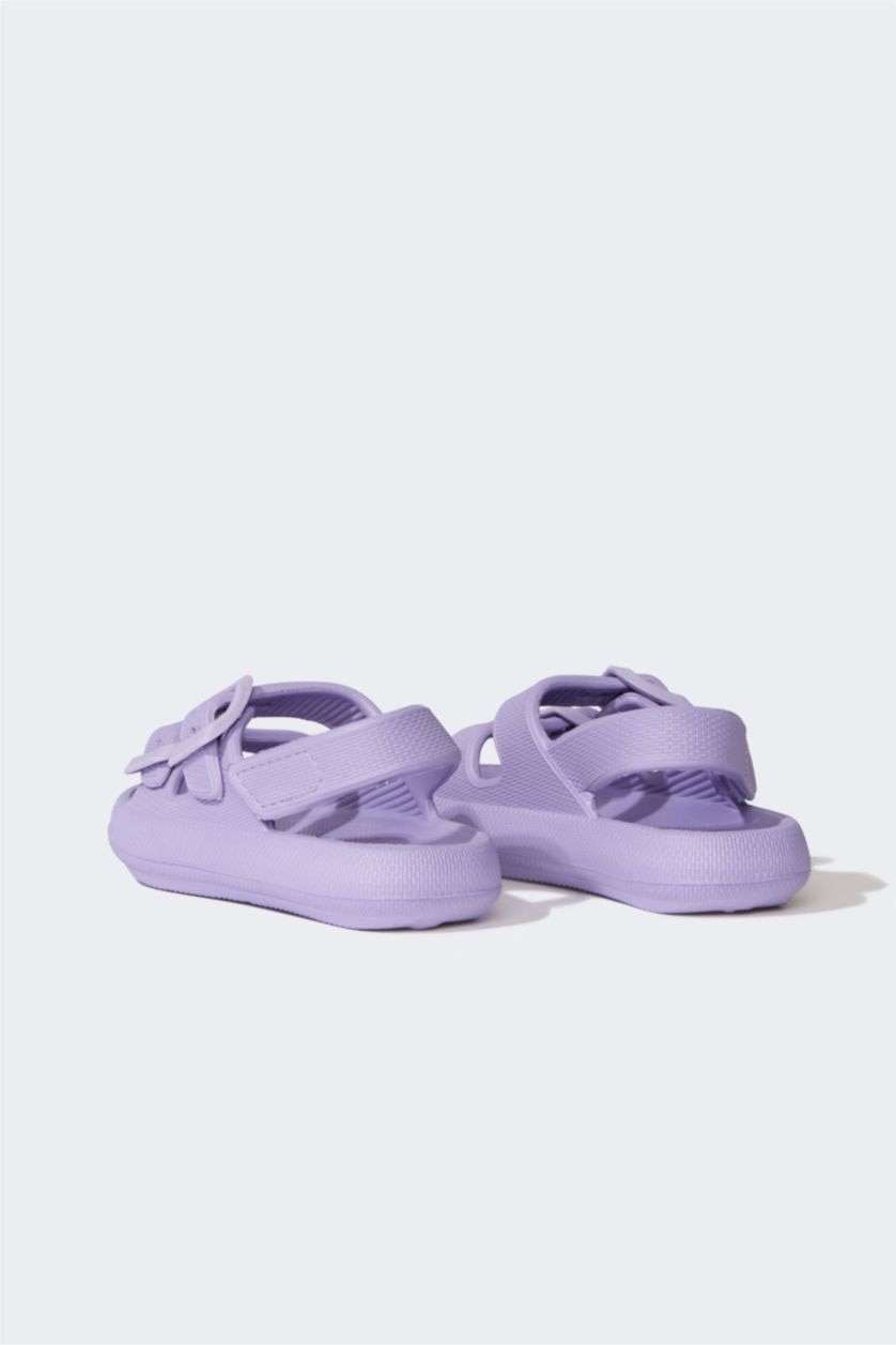 Girls & Teens Lilac Girl Velcro Flat Sole Eva Sandals