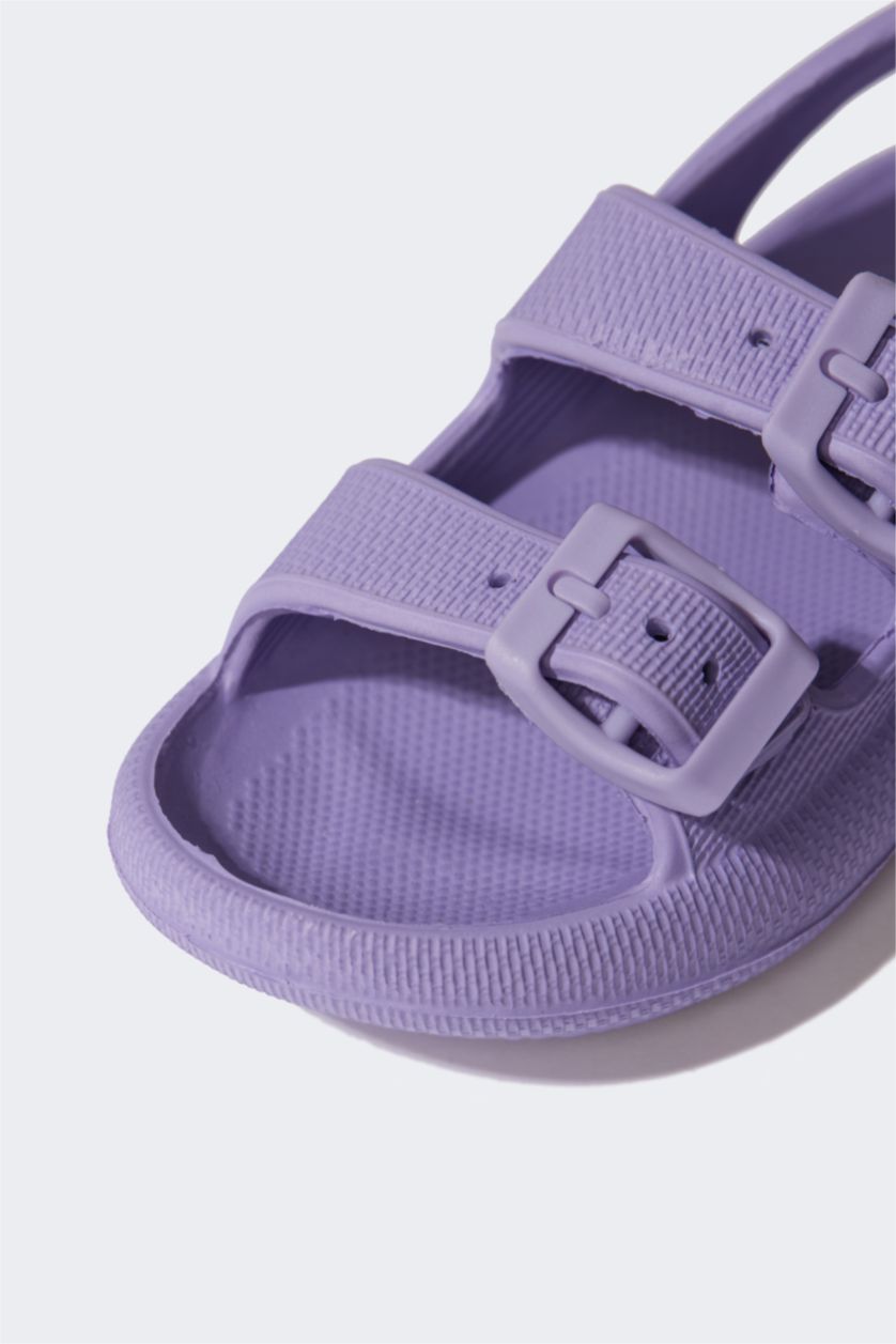 Girls & Teens Lilac Girl Velcro Flat Sole Eva Sandals