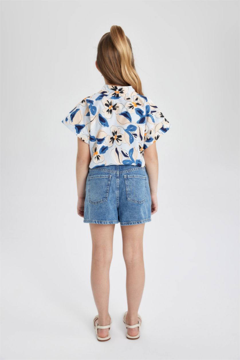 Kız Çocuk - Genç Kız Mavi Kız Çocuk Jean Şort Etek