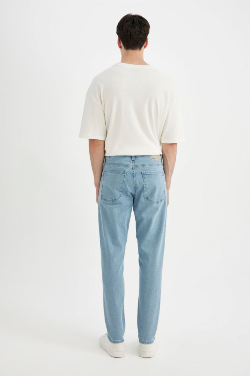 MAN Light Blue Slim Tapered Fit Trousers