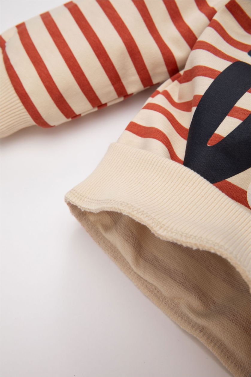 BABY BOY Light Stone Baby Boy Dinosaur Printed Sweatshirt Sweatpants 2 Piece Set