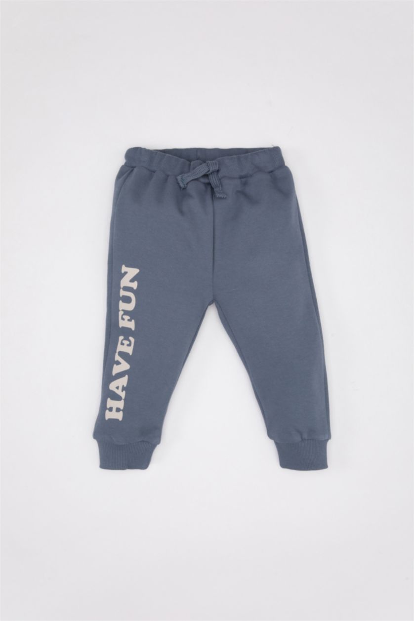 BÉBÉ GARÇON Beige Clair Ensemble De T-Shirt Jersey à Manches Longues à Blocs De Couleurs et Pantalon De Jogging pour Bébé Garçon - 2 Pièces