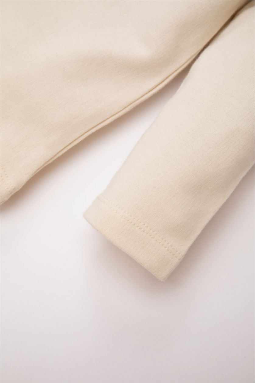 BÉBÉ GARÇON Beige Clair Ensemble De T-Shirt Jersey à Manches Longues à Blocs De Couleurs et Pantalon De Jogging pour Bébé Garçon - 2 Pièces