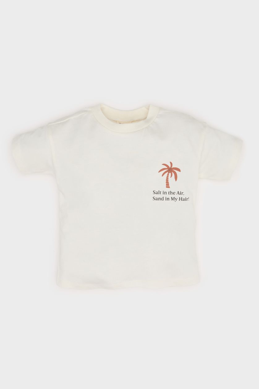 BABY BOY Ecru Baby Boy Slogan Printed 2 Piece Set