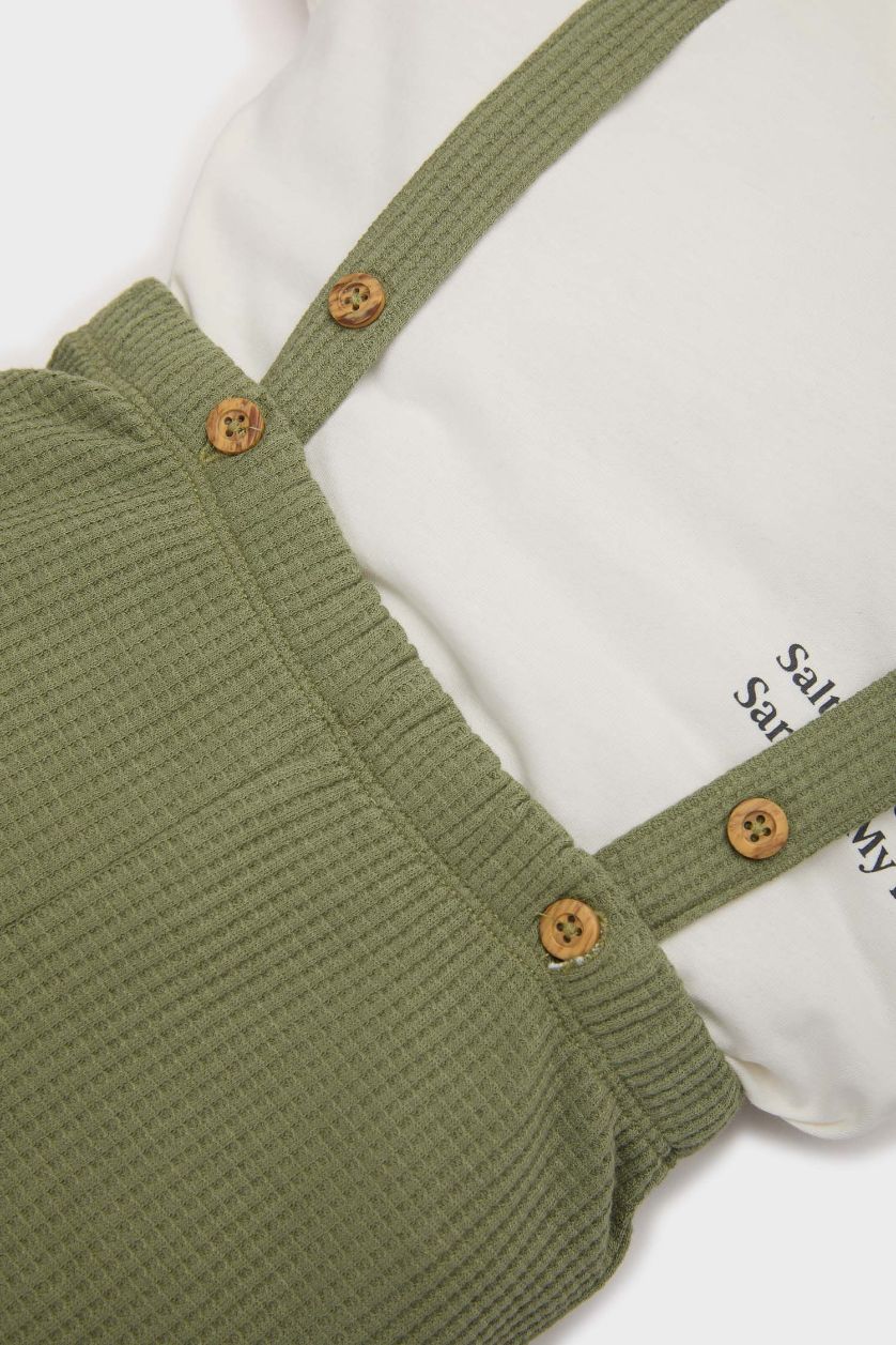 BABY BOY Ecru Baby Boy Slogan Printed 2 Piece Set