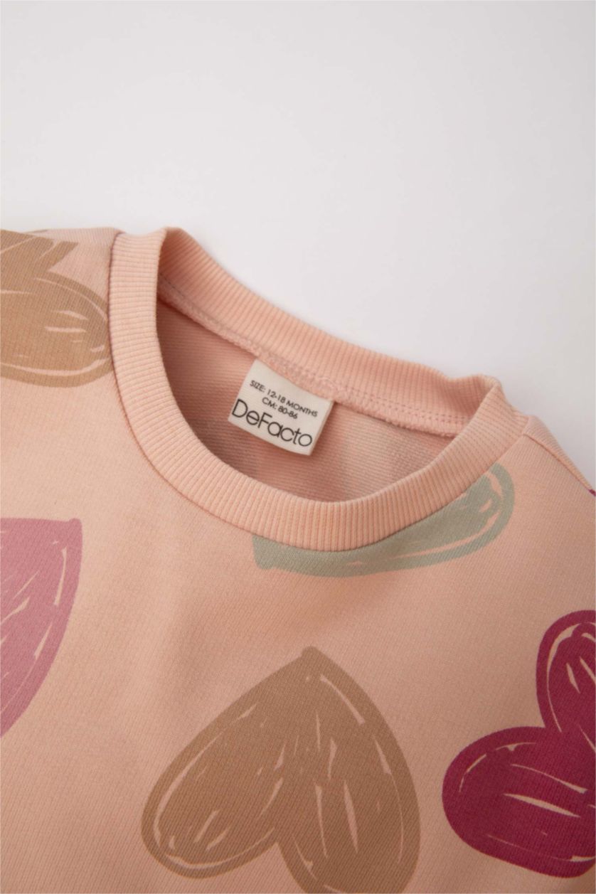 BÉBÉ FILLE Rose Clair Ensemble De Sweatshirt et Pantalon De Jogging à Motif Cœur pour Bébé Fille - 2 Pièces