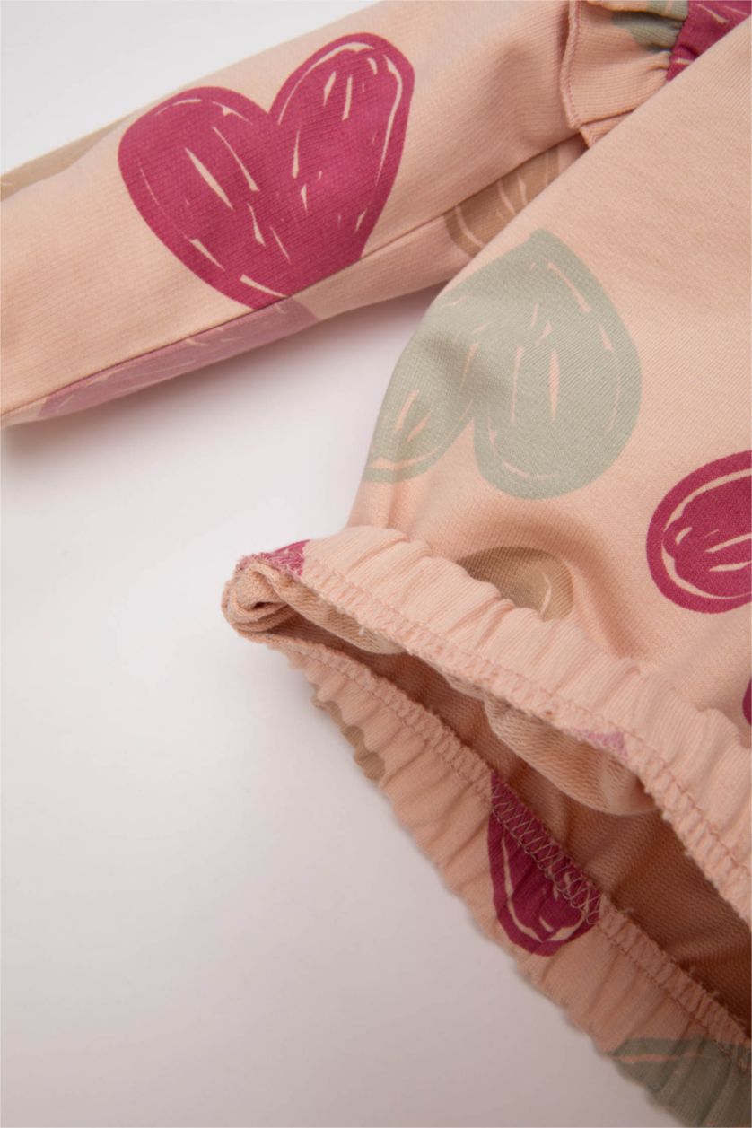 BÉBÉ FILLE Rose Clair Ensemble De Sweatshirt et Pantalon De Jogging à Motif Cœur pour Bébé Fille - 2 Pièces