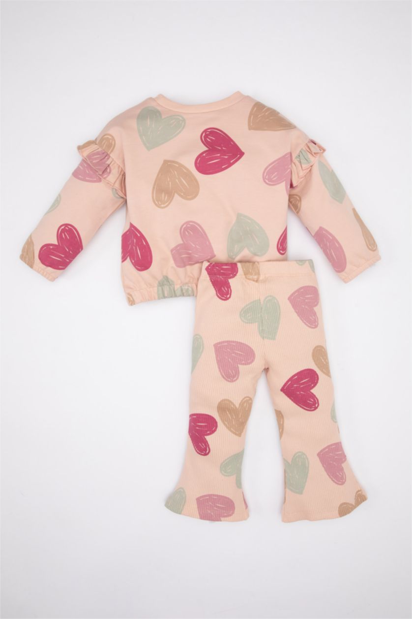 BÉBÉ FILLE Rose Clair Ensemble De Sweatshirt et Pantalon De Jogging à Motif Cœur pour Bébé Fille - 2 Pièces