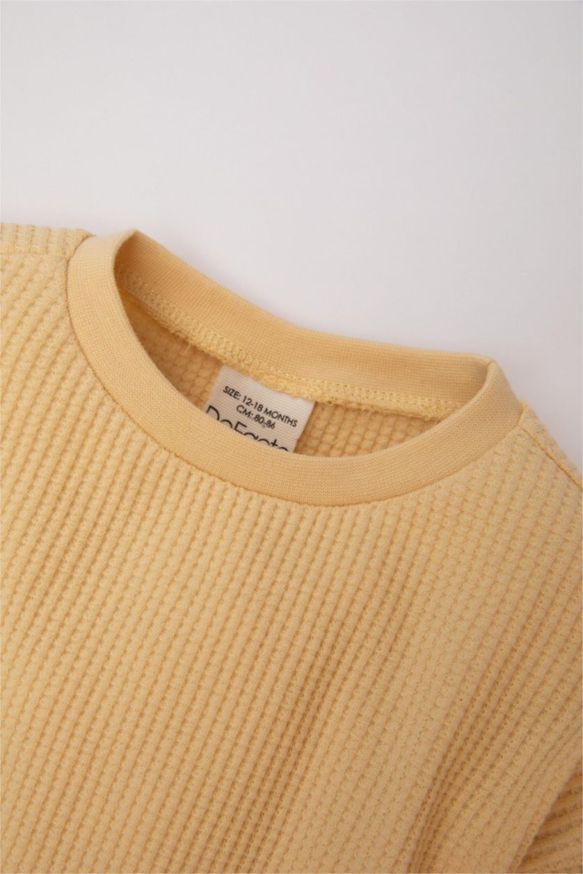 BABY GIRL Yellow Baby Girl Waffle T-Shirt Floral Leggings 2 Piece Set