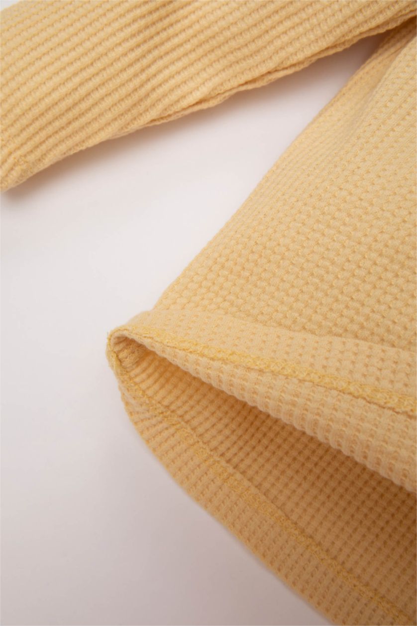 BABY GIRL Yellow Baby Girl Waffle T-Shirt Floral Leggings 2 Piece Set