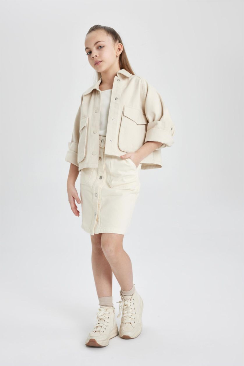 FILLES Écru Jupe à coupe régulière Pour Fille