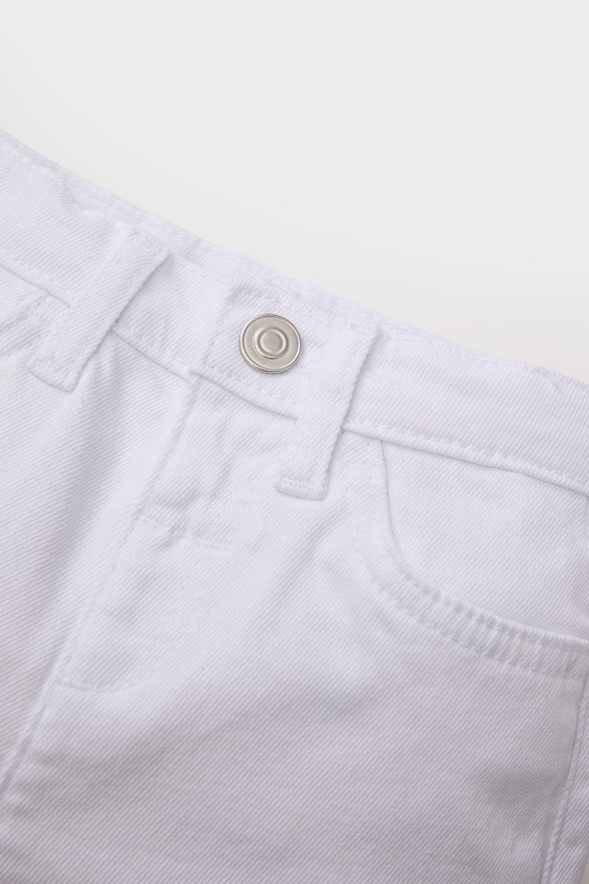 Erkek Bebek Beyaz Beyaz Jean Şort Erkek Bebek