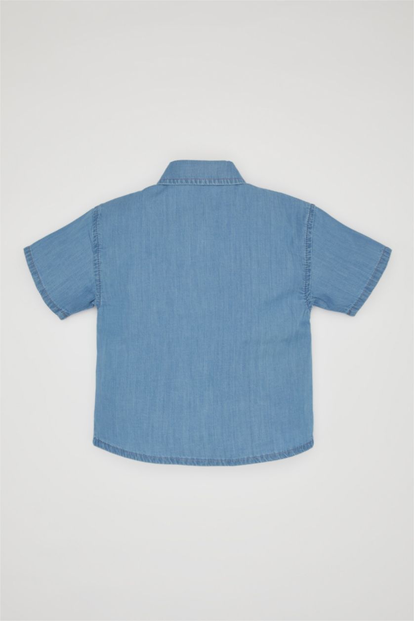 Baby Boy Light Blue Baby Boy Short Sleeve Denim Shirt