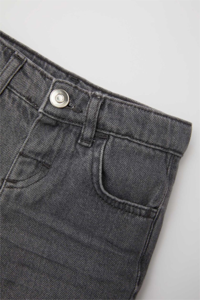 BOYS & TEENS Light Grey Baby Boy Regular Fit Denim Shorts