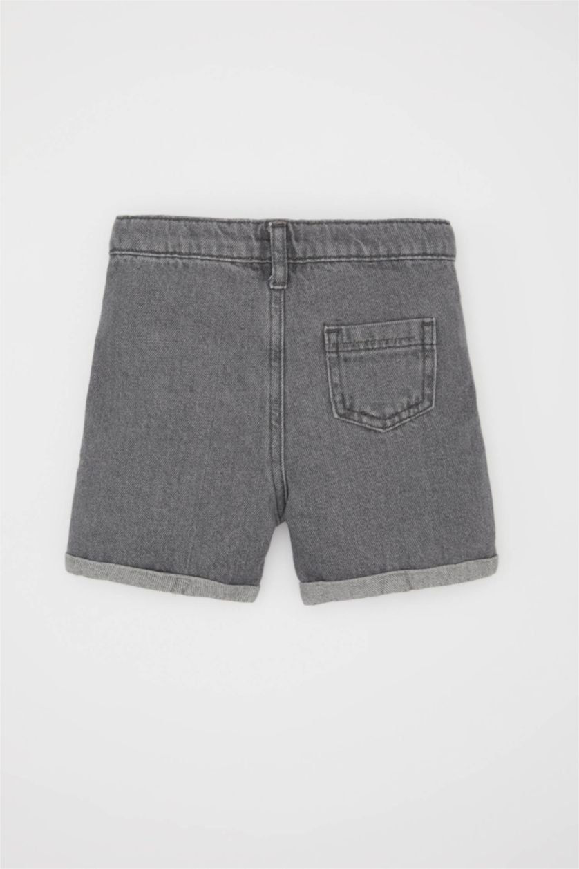 BOYS & TEENS Light Grey Baby Boy Regular Fit Denim Shorts