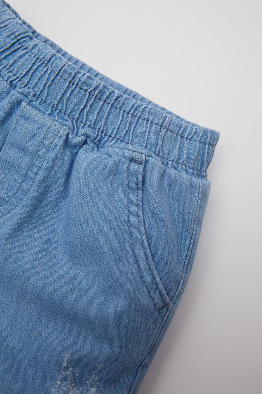 أولاد أزرق فاتح شورت جينز ولادي قصة عادية باتكيت